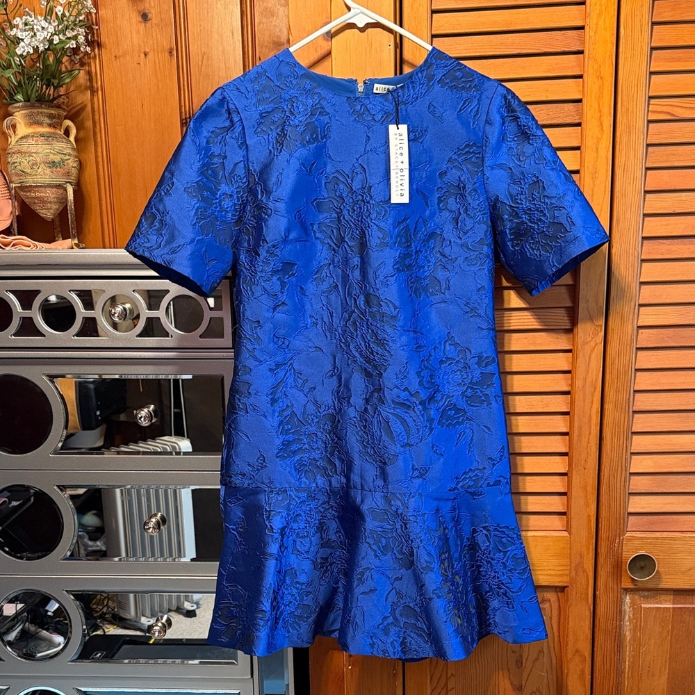 Alice + Olivia Blue Floral Dress